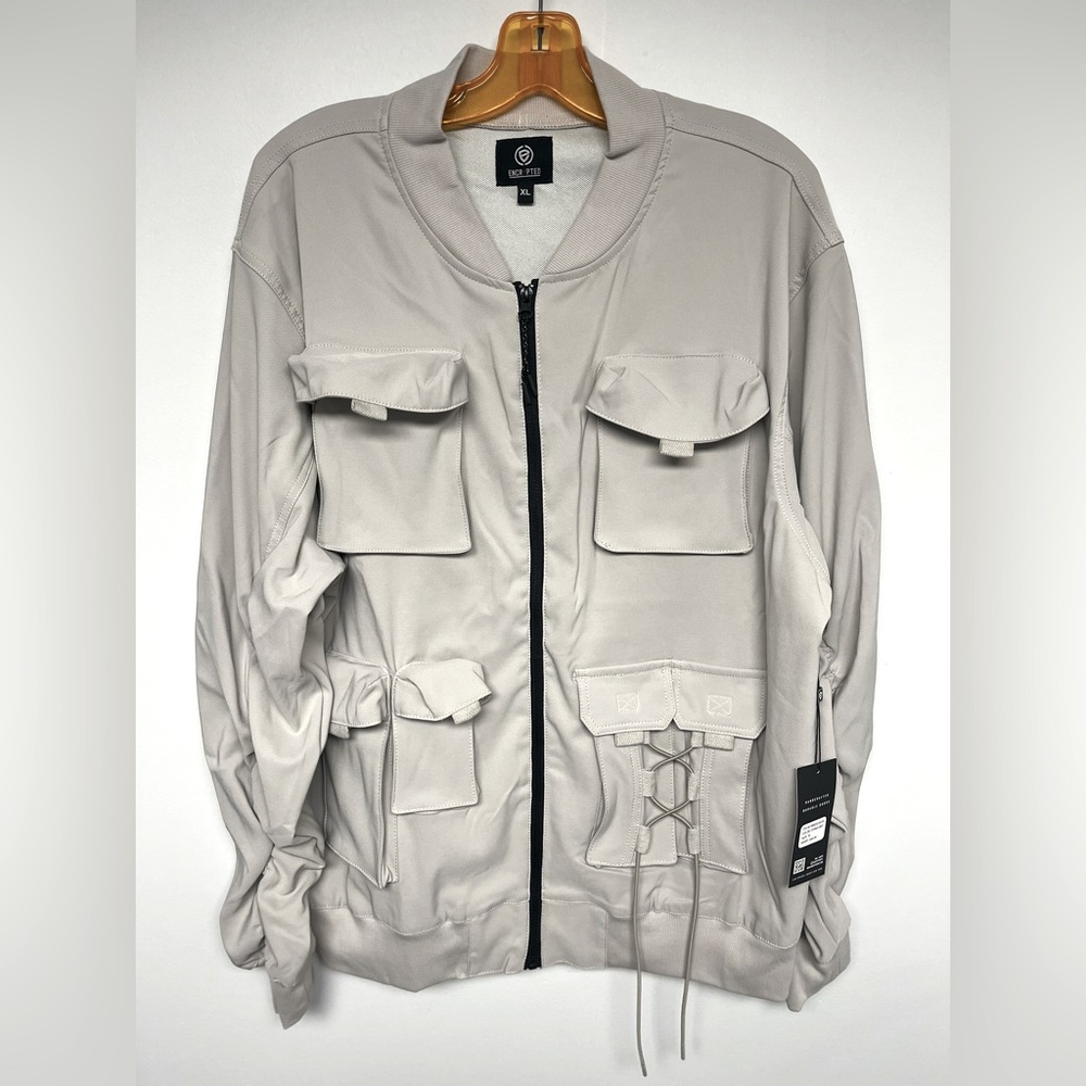 Encrypted cargo tech jacket.